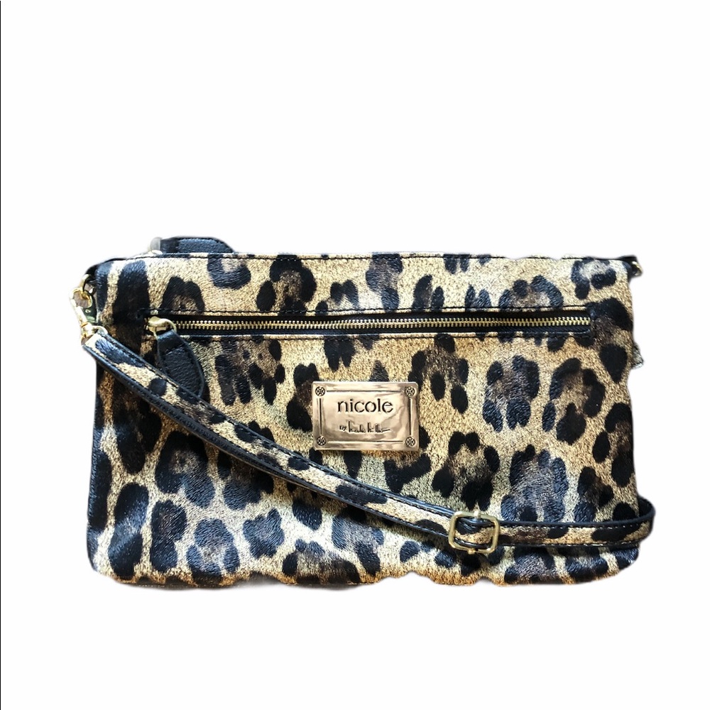 Nicole Miller leopard crossbody